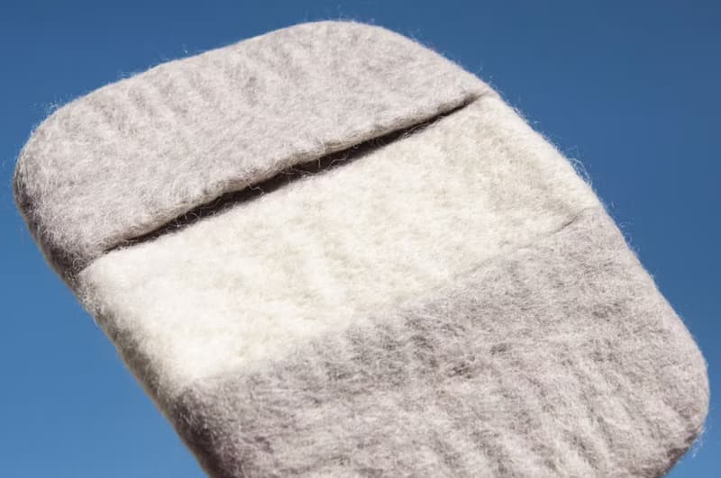 純羊毛氈隔熱手套/廚房用品/羊毛氈保溫手套/阻熱手套-淺灰色白色