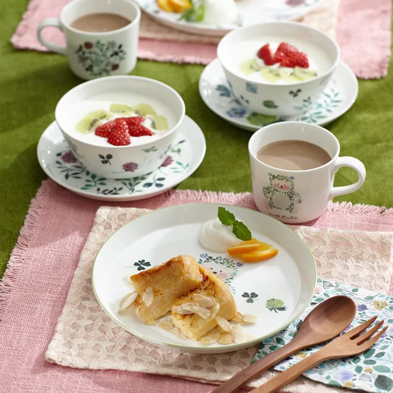 日本NARUMI Anna Emilia 美聲藍雀骨瓷杯碗盤-3入