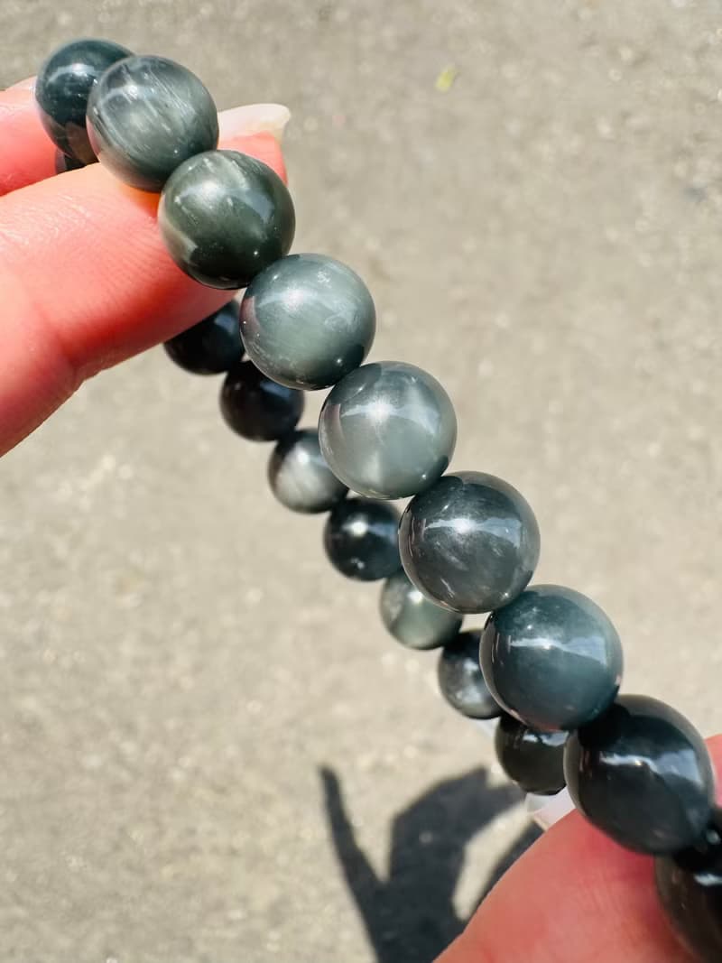 英倫風深灰藍兔毛水晶手珠8mm16.78g消除緊張增強說服力增加自信