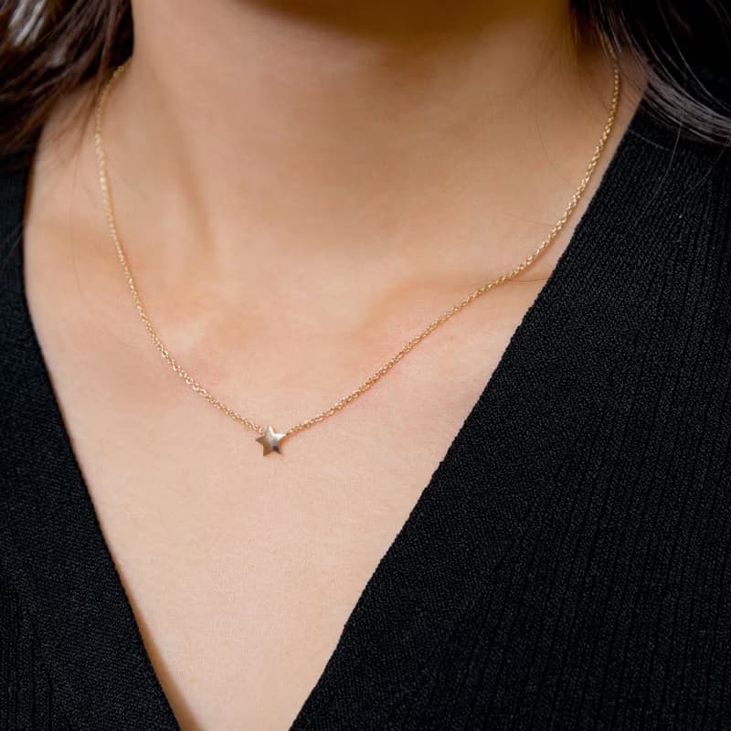 Mini Star Silver Necklace 星星手工敲製純銀項鍊(純銀/鍍18K金)