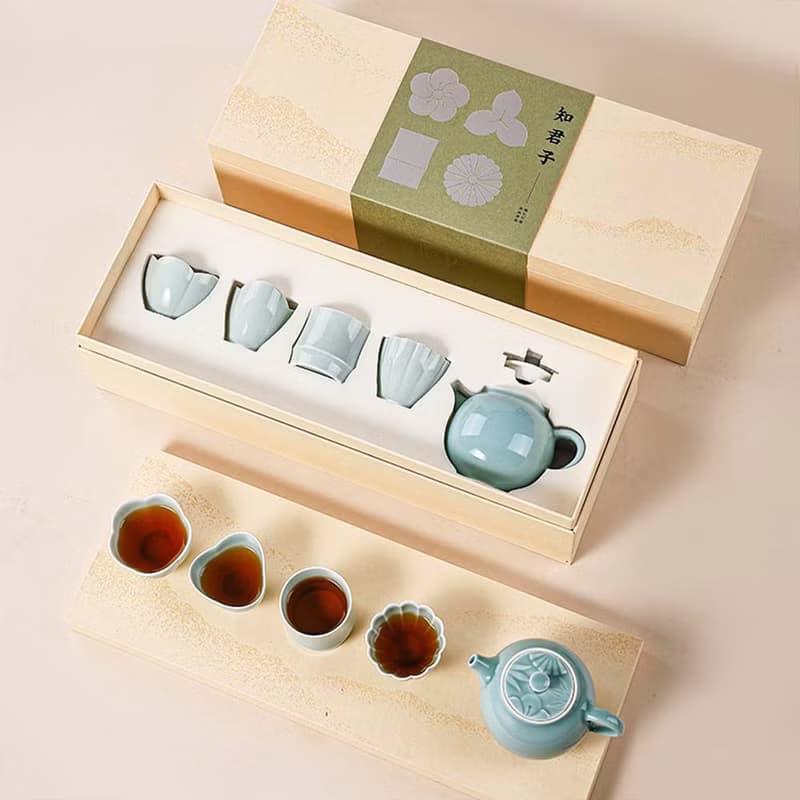 知君子 純手工茶杯一壺四杯創意品茗杯辦公泡茶杯家用茶具創意禮