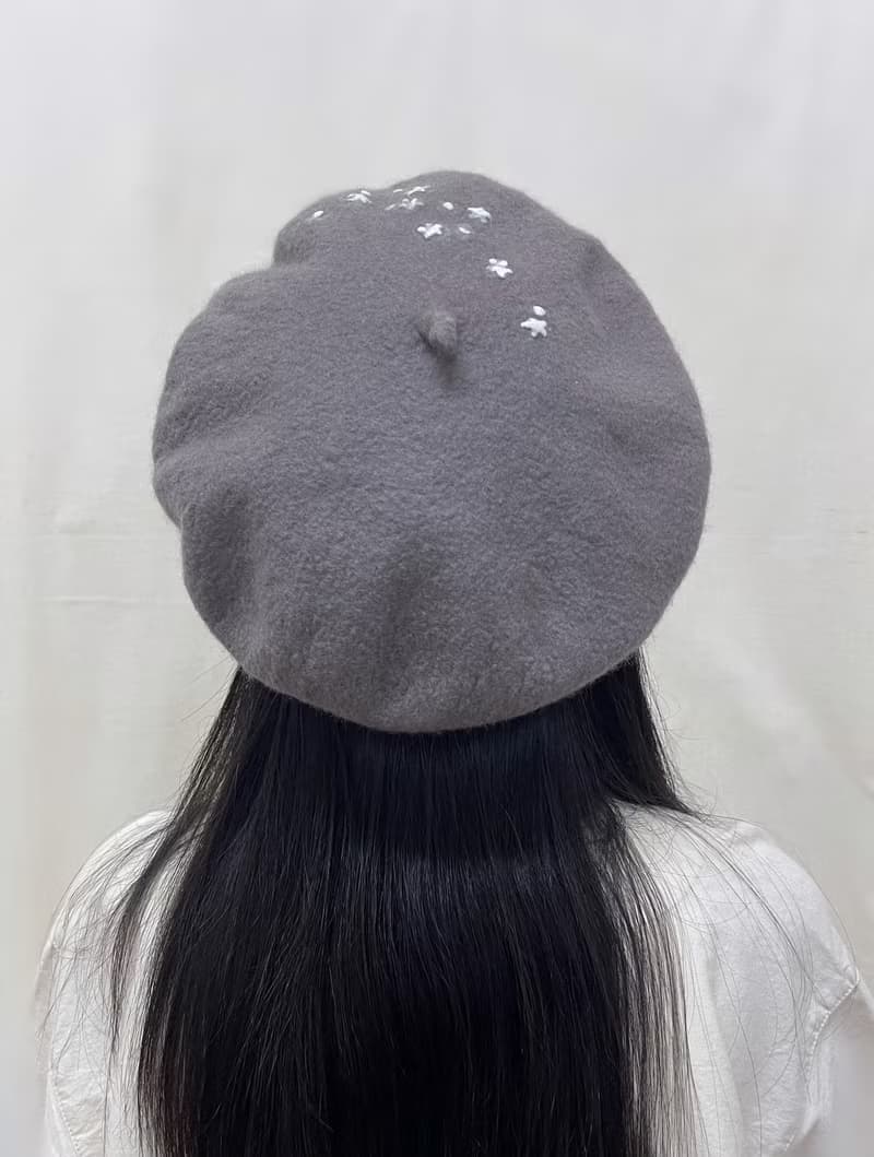 絲光美麗諾羊毛貝蕾帽 -  星隅微光
