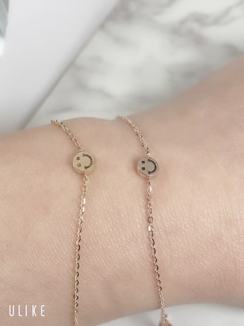 微笑好心情 手工笑臉K金手鍊