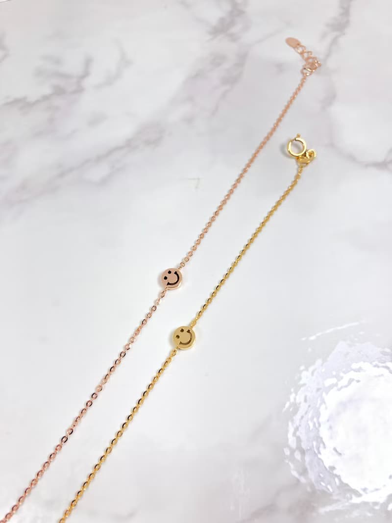 微笑好心情 手工笑臉K金手鍊