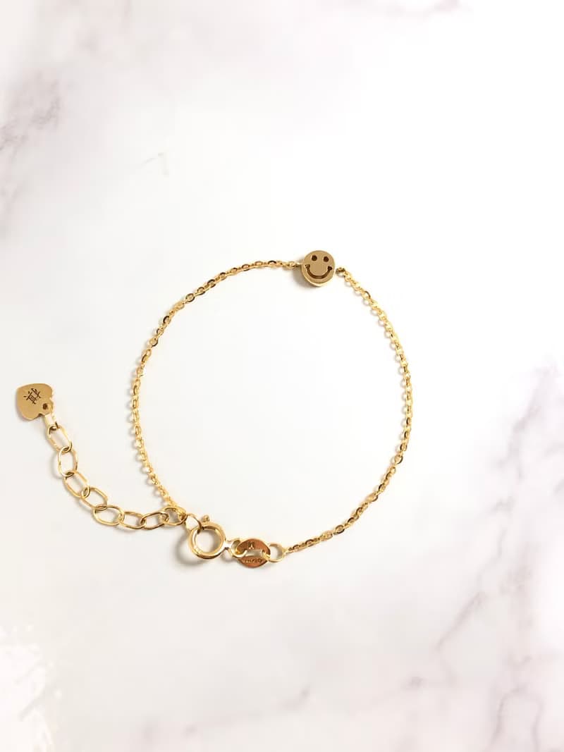 微笑好心情 手工笑臉K金手鍊
