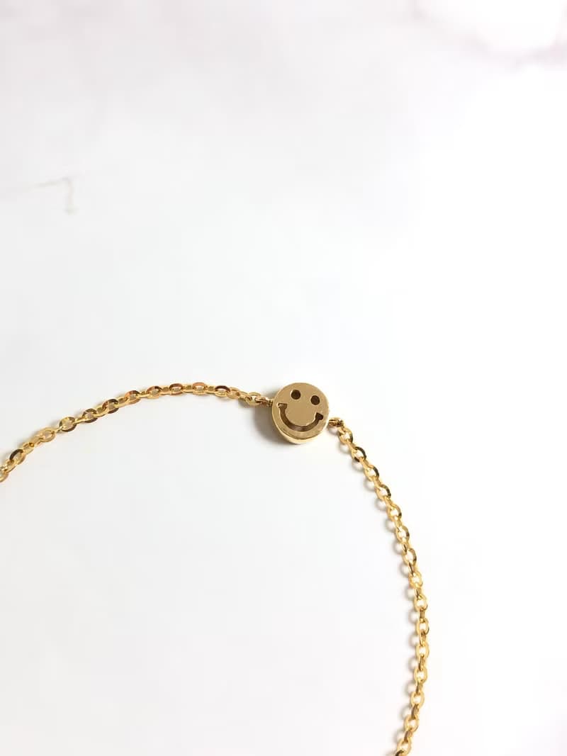 微笑好心情 手工笑臉K金手鍊