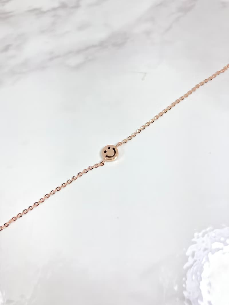 微笑好心情 手工笑臉K金手鍊