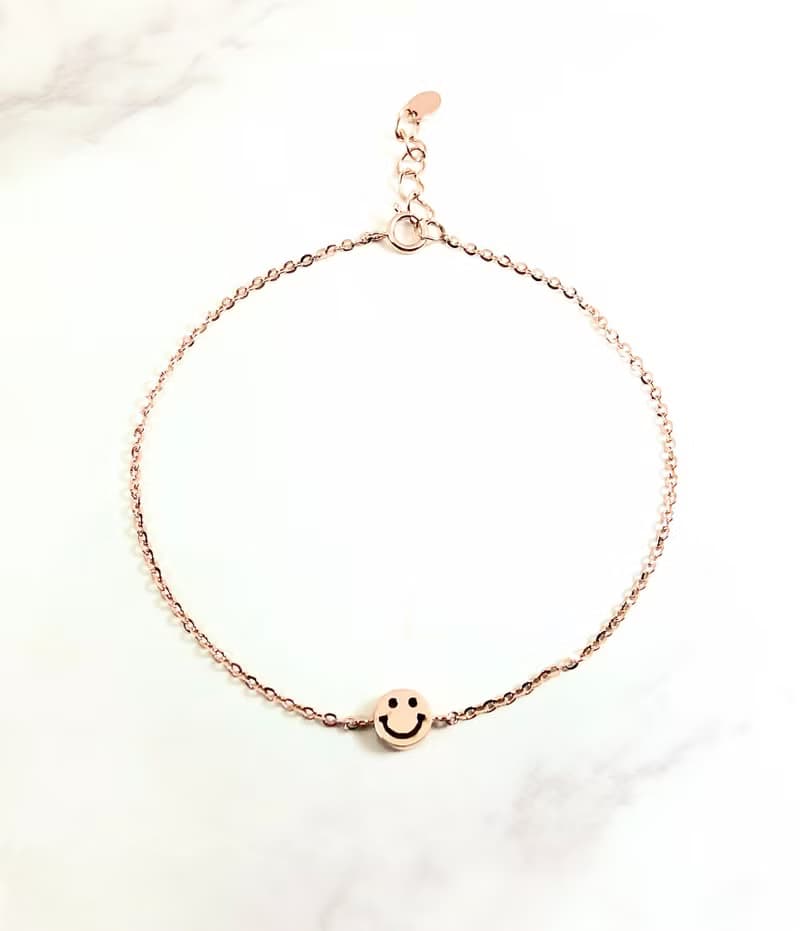 微笑好心情 手工笑臉K金手鍊