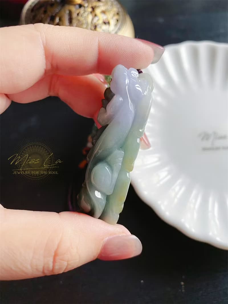 天然緬甸玉 翡翠 螭龍 平安扣 如意 一葉致富 發財 包掛 禮物