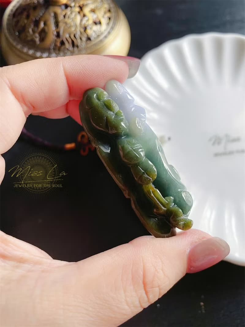 天然緬甸玉 翡翠 螭龍 平安扣 如意 一葉致富 發財 包掛 禮物
