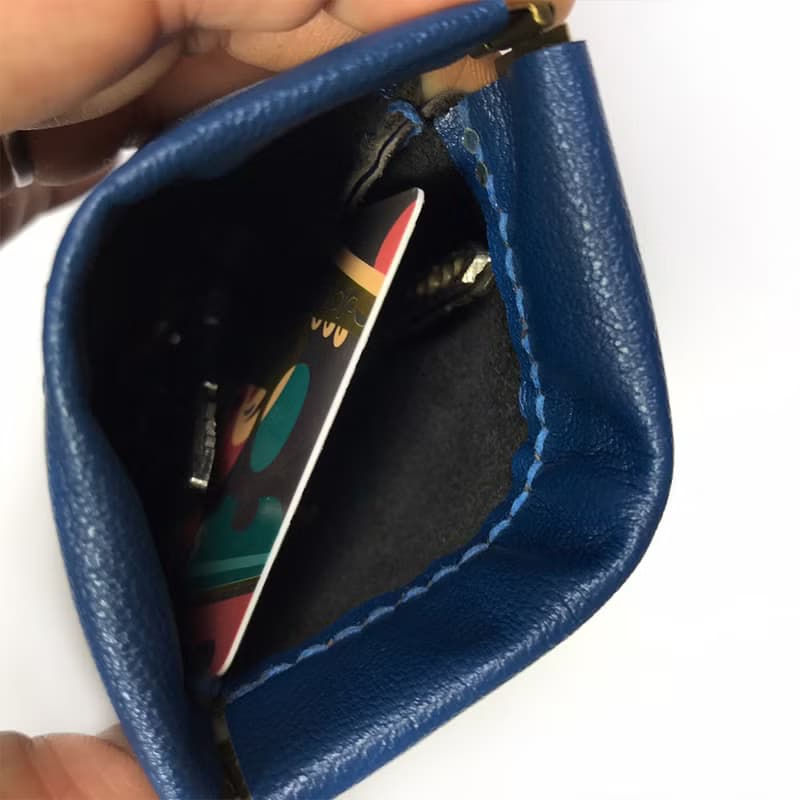 牛皮手工大容量彈口鑰匙包 - 棕荔枝紋 (生日禮物, 父親節禮物)