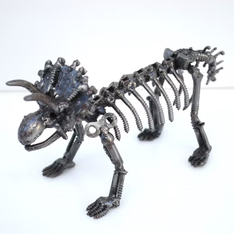 Triceratops Dinosaur Metal Sculpture, Gift For Anniversary, Wow gift for Son