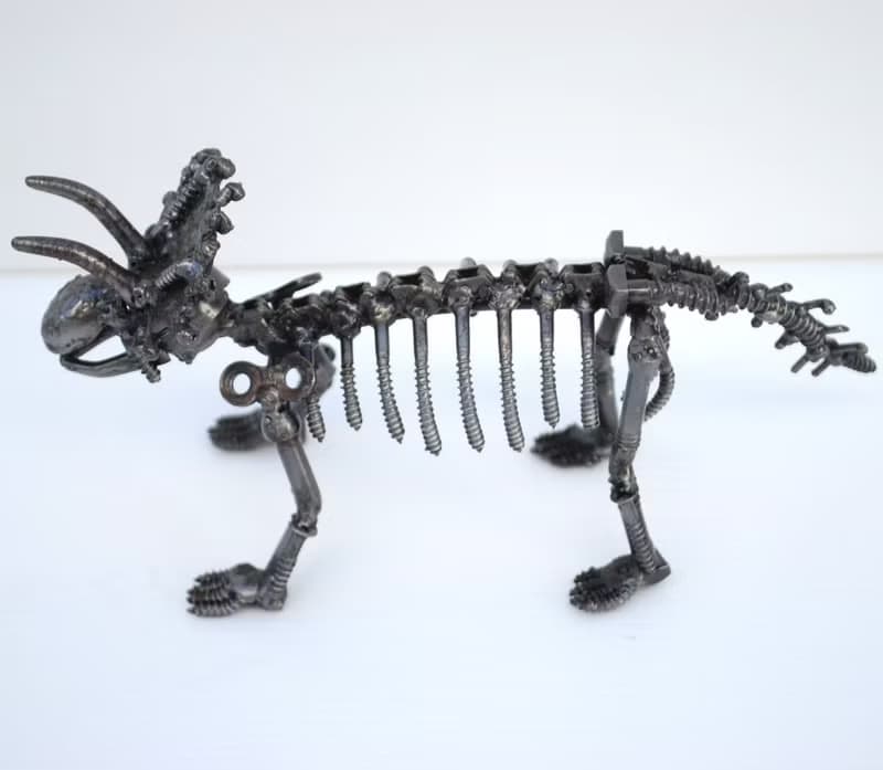 Triceratops Dinosaur Metal Sculpture, Gift For Anniversary, Wow gift for Son