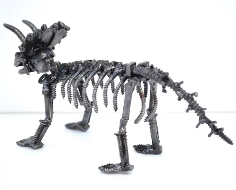 Triceratops Dinosaur Metal Sculpture, Gift For Anniversary, Wow gift for Son