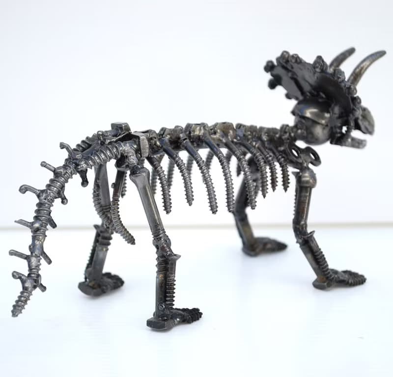 Triceratops Dinosaur Metal Sculpture, Gift For Anniversary, Wow gift for Son