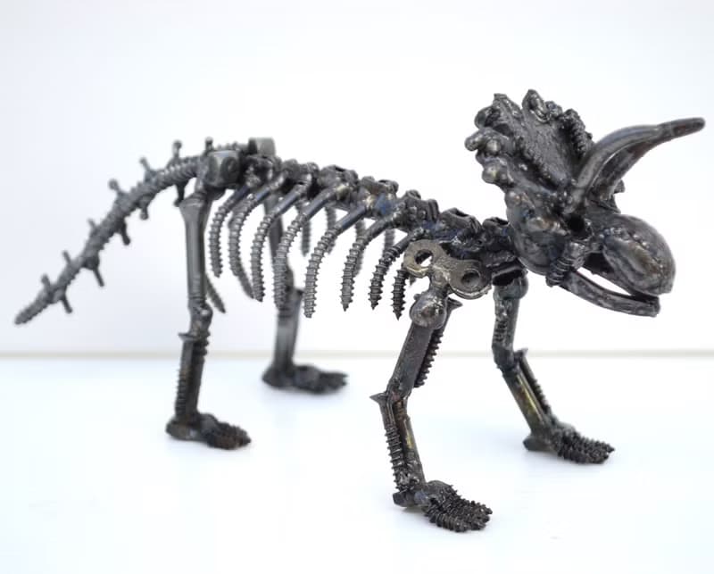 Triceratops Dinosaur Metal Sculpture, Gift For Anniversary, Wow gift for Son