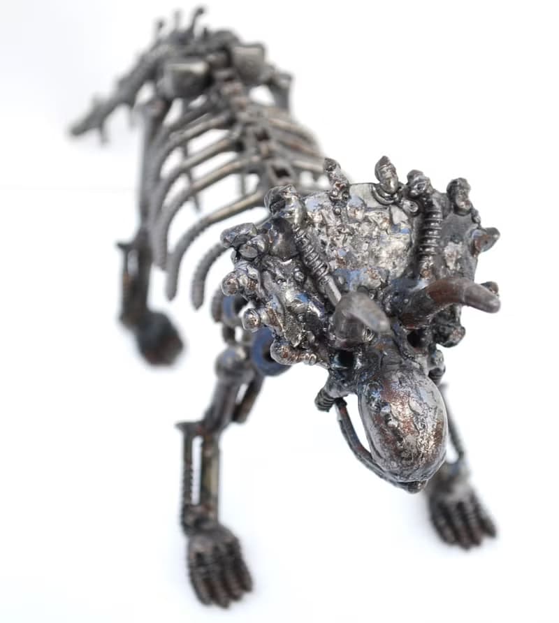 Triceratops Dinosaur Metal Sculpture, Gift For Anniversary, Wow gift for Son