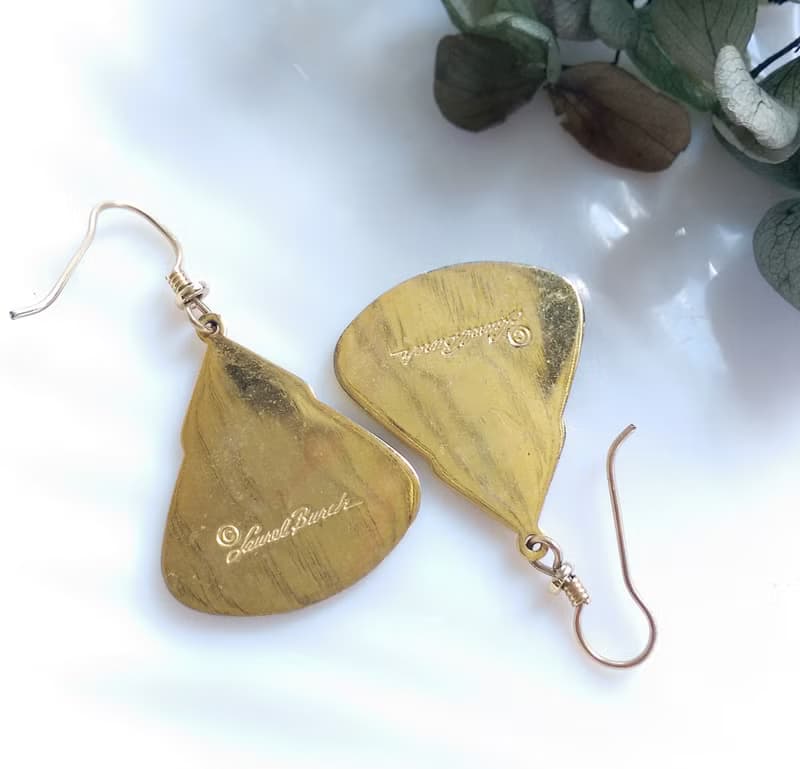 Vintage Jewelry 西洋古董飾品 Laurel Burch   浮蓮 勾針式耳環
