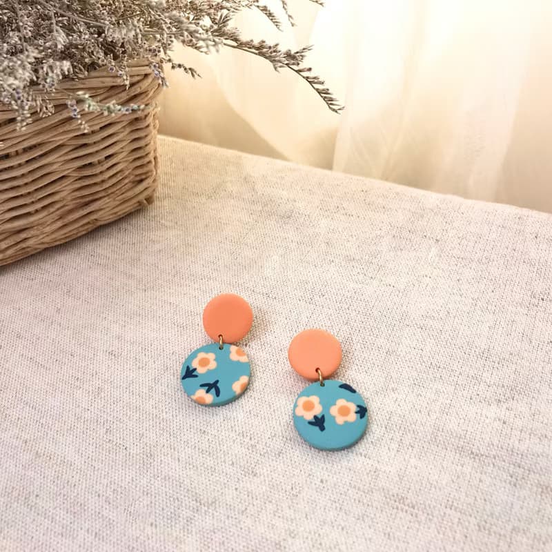 MINI花園 手工原創軟陶耳飾