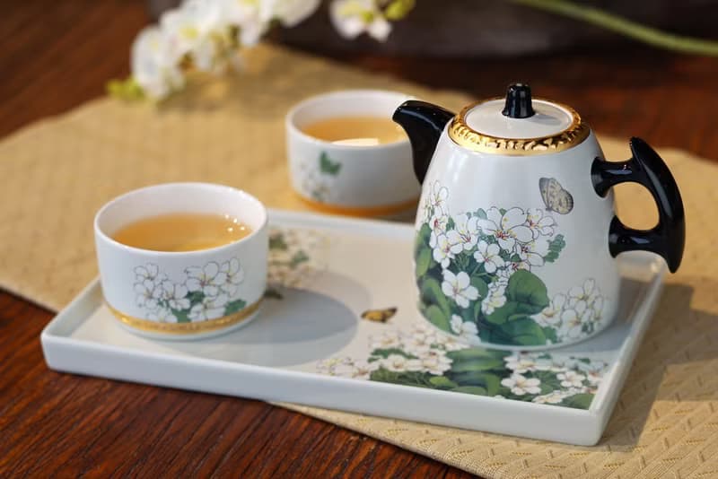 油桐花開鎏金茶具組/茶壺/茶杯/茶盤/年節禮盒/送禮首選
