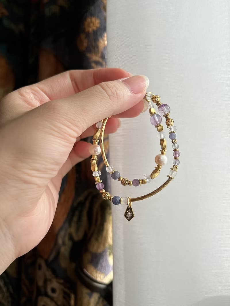 -聽雨-天然水晶手鏈/黃銅手鍊