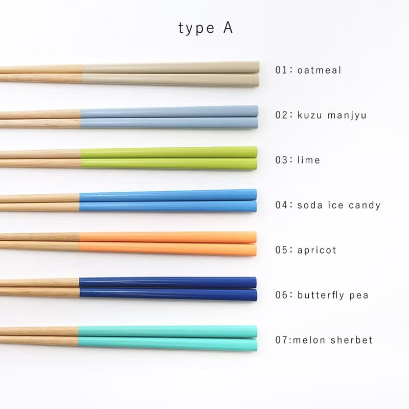 Colors Chopsticks 23cm and Clear Chopsticks Case 24cm Set Gift Japan Rainbow