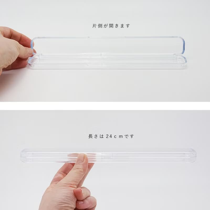 Colors Chopsticks 23cm and Clear Chopsticks Case 24cm Set Gift Japan Rainbow
