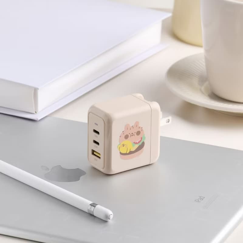 HaoO 懶散兔啾先生聯名 65W 氮化鎵PD+QC充電器 | 3孔快充