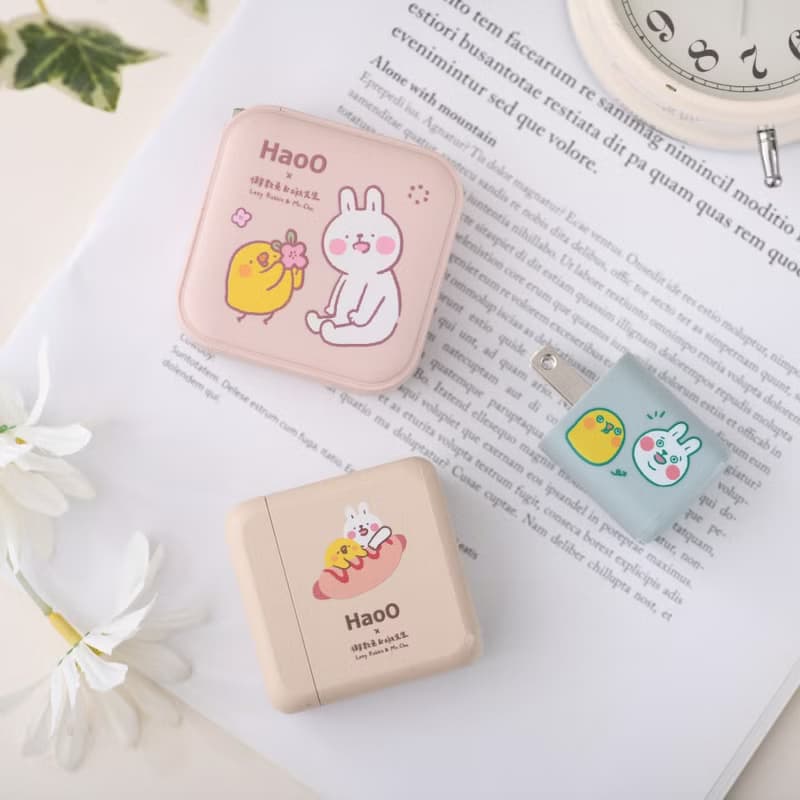 HaoO 懶散兔啾先生聯名 65W 氮化鎵PD+QC充電器 | 3孔快充