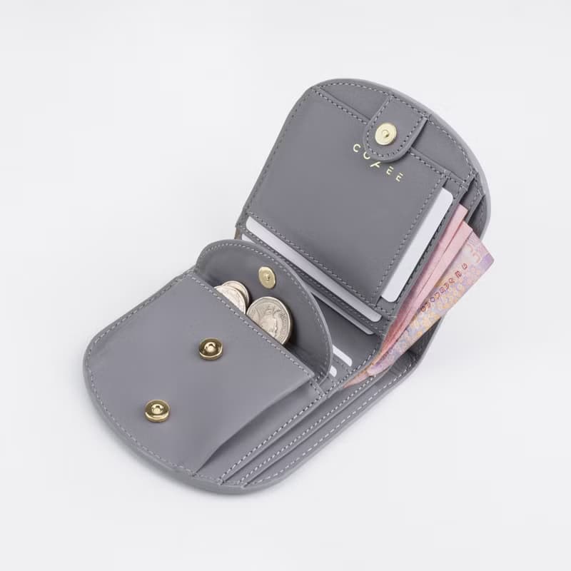 ARCH slim leather wallet in Sky grey
