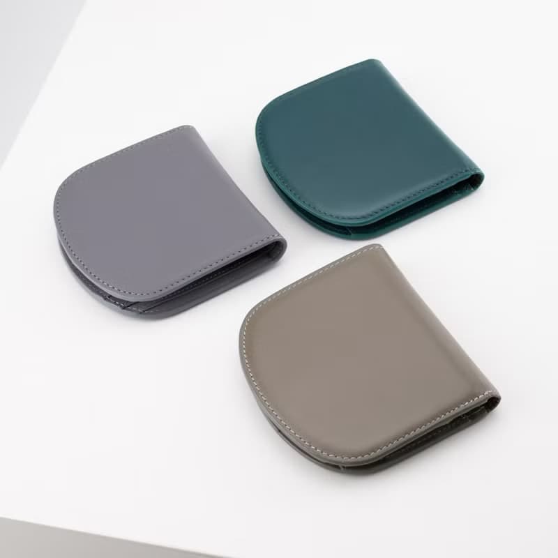 ARCH slim leather wallet in Sky grey