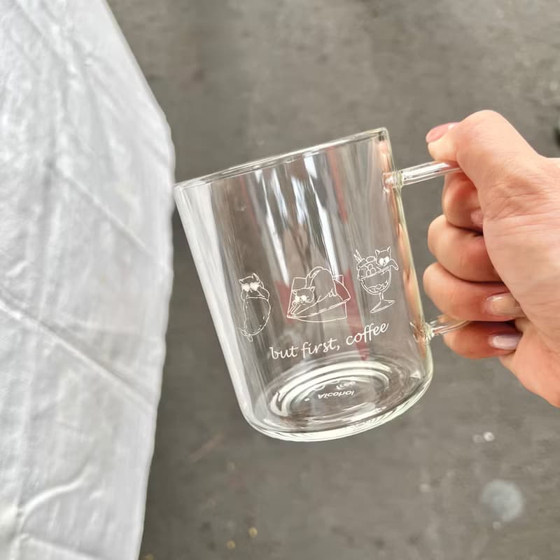【喵星人系列 - 玻璃杯】| 透明玻璃喵喵杯 咖啡杯