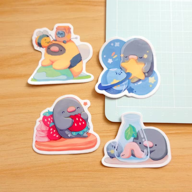 【防水貼紙】小蜜蜂, 宇宙, 鬆餅, 蟲蟲 | Peachtober 2023