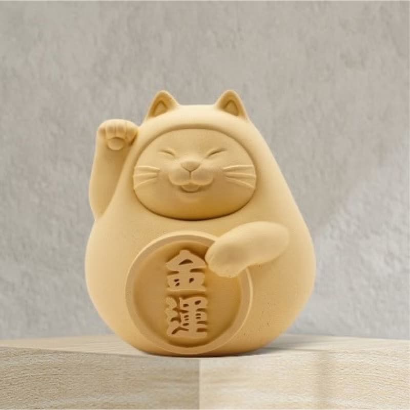 【平安福氣財運到】胖胖招財貓 (中) 招財黃