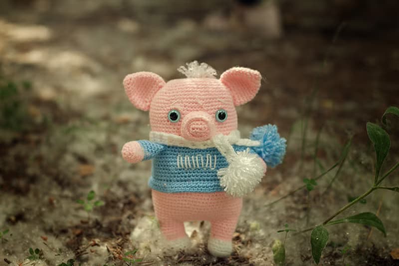 Crochet Pig, Cute pink piggy, Interior toy, Crochet amigurumi toy