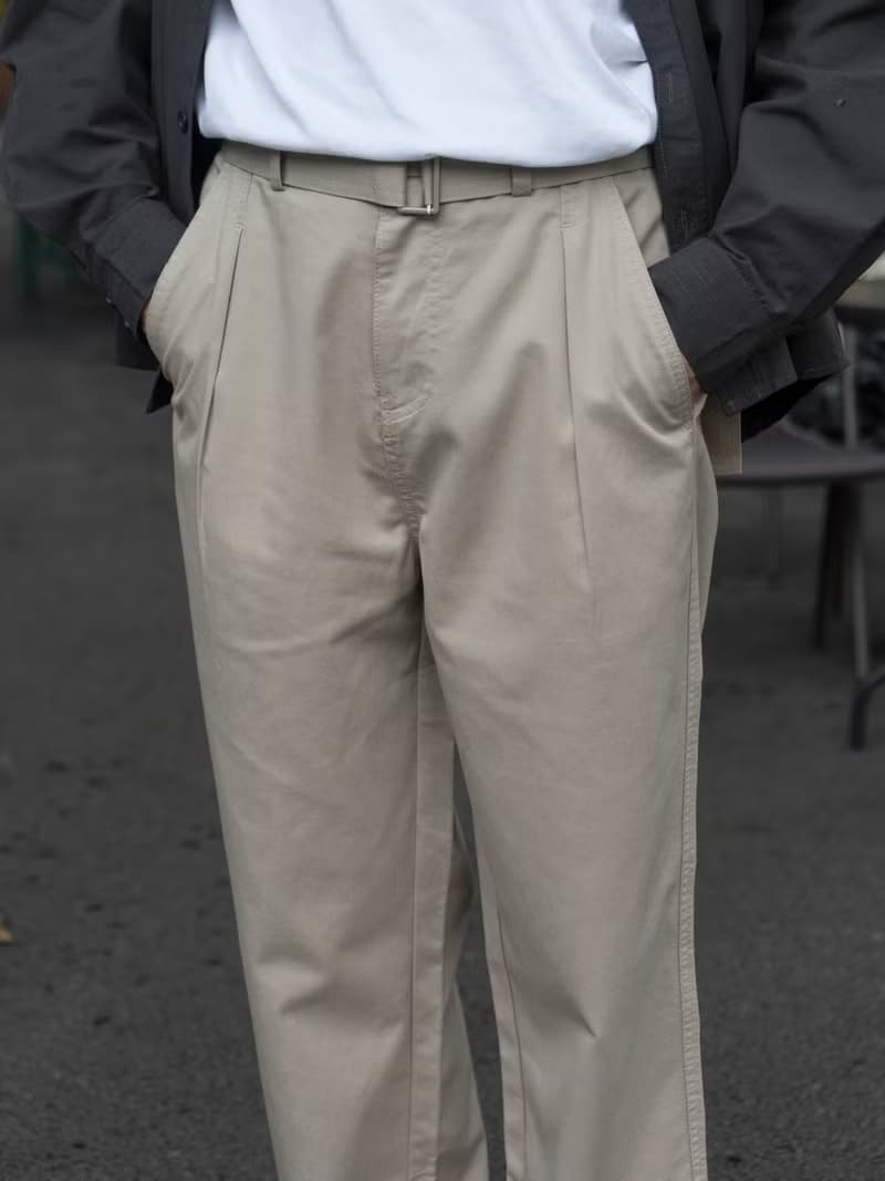 PANTS 日系復古直筒寬鬆休閒褲 淺卡其繫帶設計感通勤工裝長褲