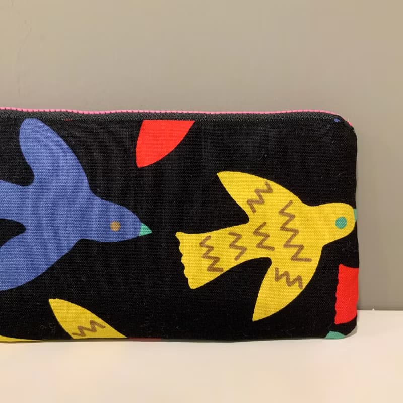 繽紛彩色鳥—鋪棉筆袋/手機袋/錢包/護照袋/收納袋