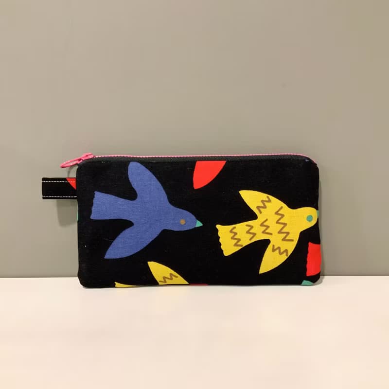 繽紛彩色鳥—鋪棉筆袋/手機袋/錢包/護照袋/收納袋