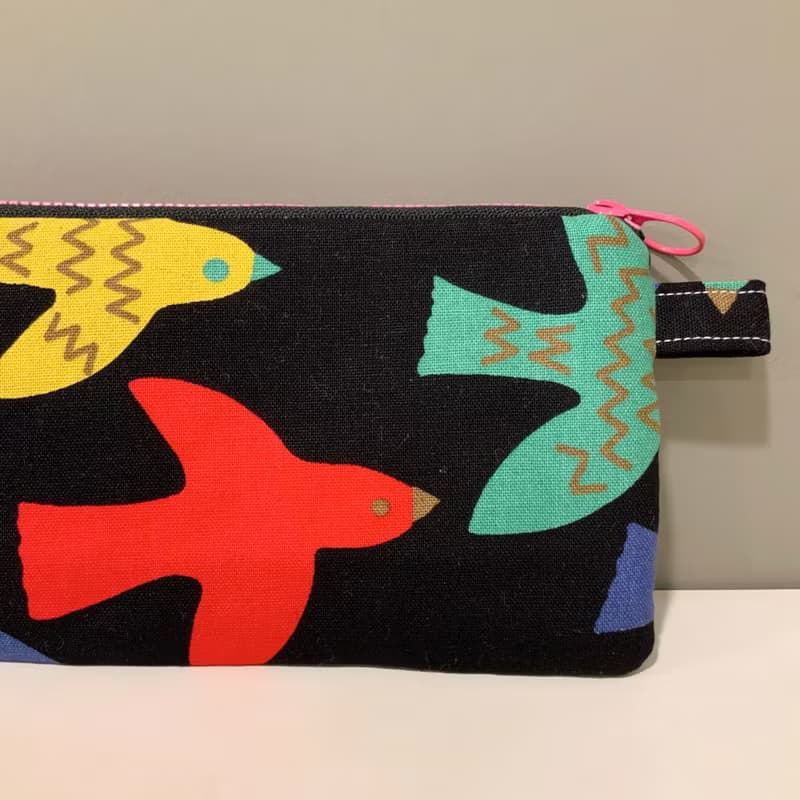 繽紛彩色鳥—鋪棉筆袋/手機袋/錢包/護照袋/收納袋