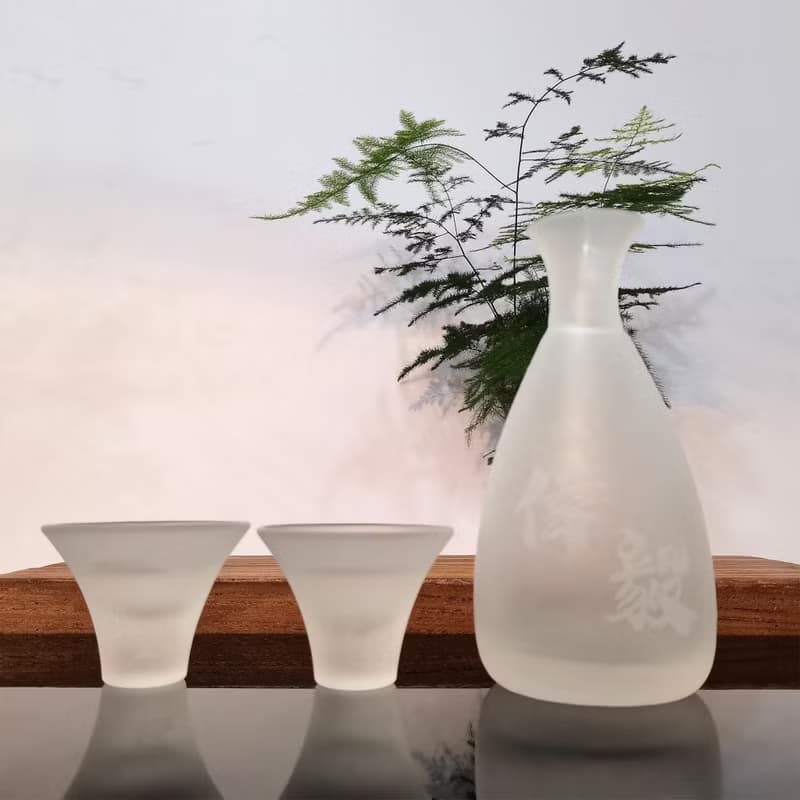 Sake Glass Gift Set|日式磨砂撥霧清酒杯套裝|雕刻