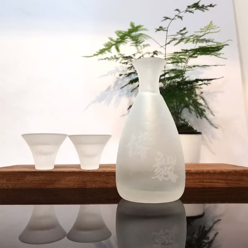 Sake Glass Gift Set|日式磨砂撥霧清酒杯套裝|雕刻