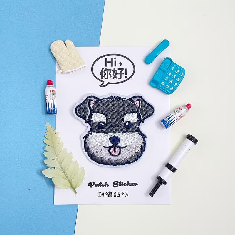 刺繡貼紙-雪納瑞