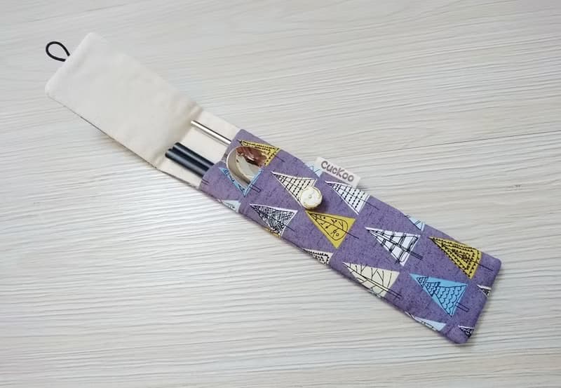 環保餐具收納袋 餐具套 雙層筷袋 樹