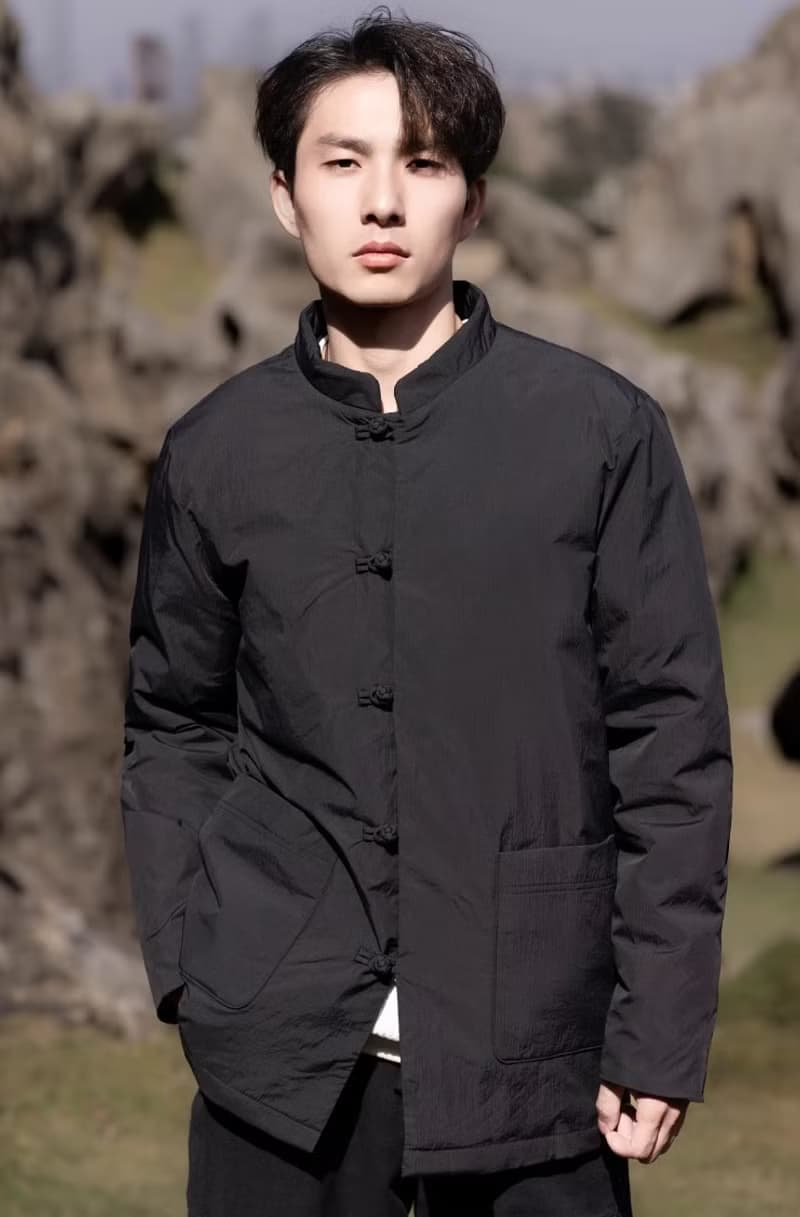 中式復古 極簡盤扣寬鬆羽絨服上衣