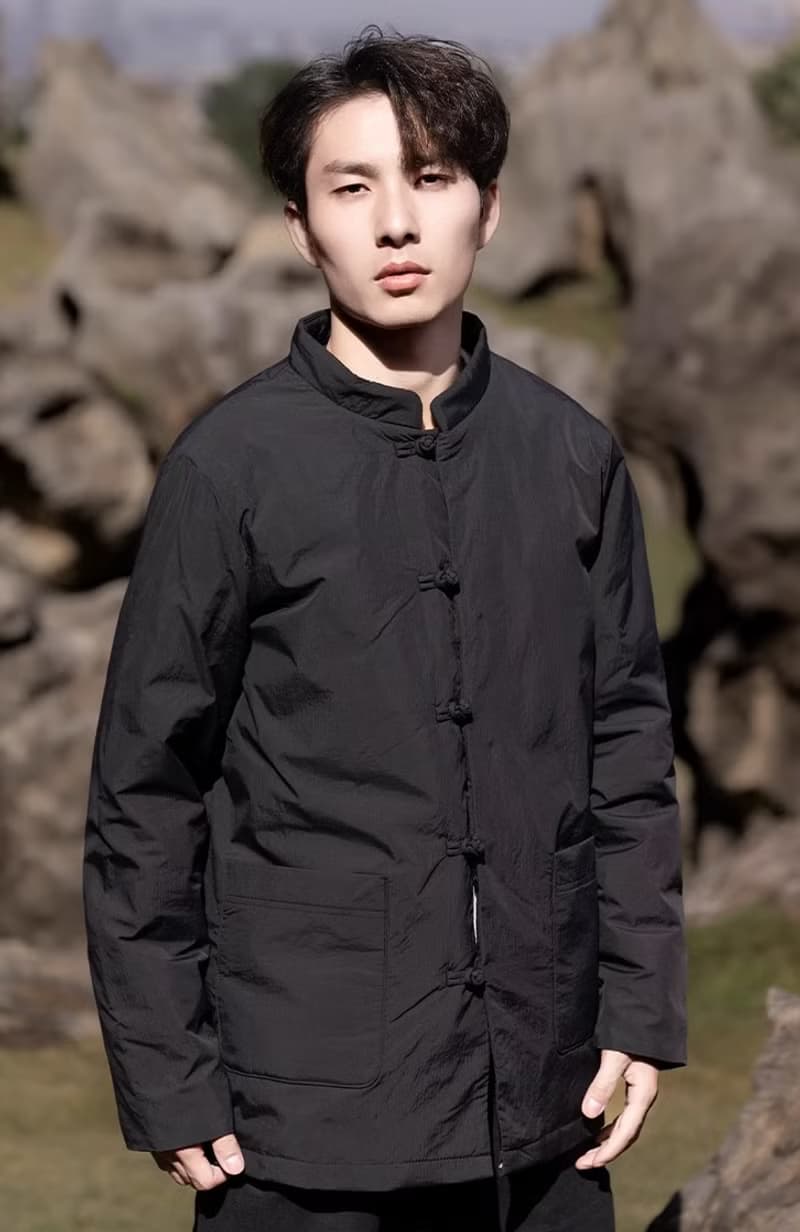 中式復古 極簡盤扣寬鬆羽絨服上衣