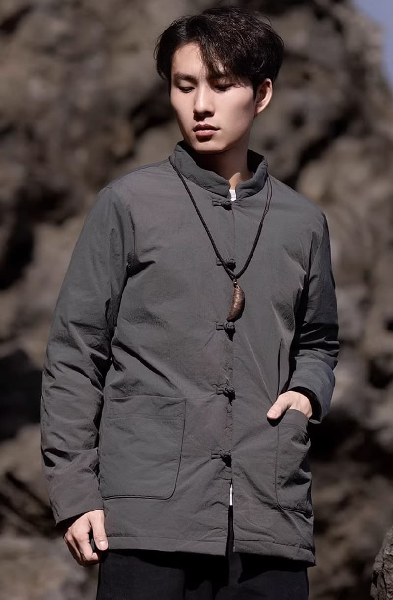 中式復古 極簡盤扣寬鬆羽絨服上衣