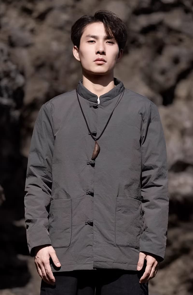 中式復古 極簡盤扣寬鬆羽絨服上衣