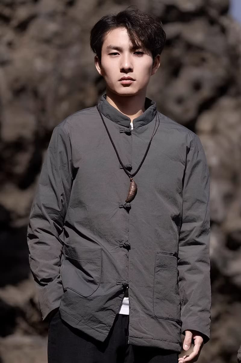 中式復古 極簡盤扣寬鬆羽絨服上衣
