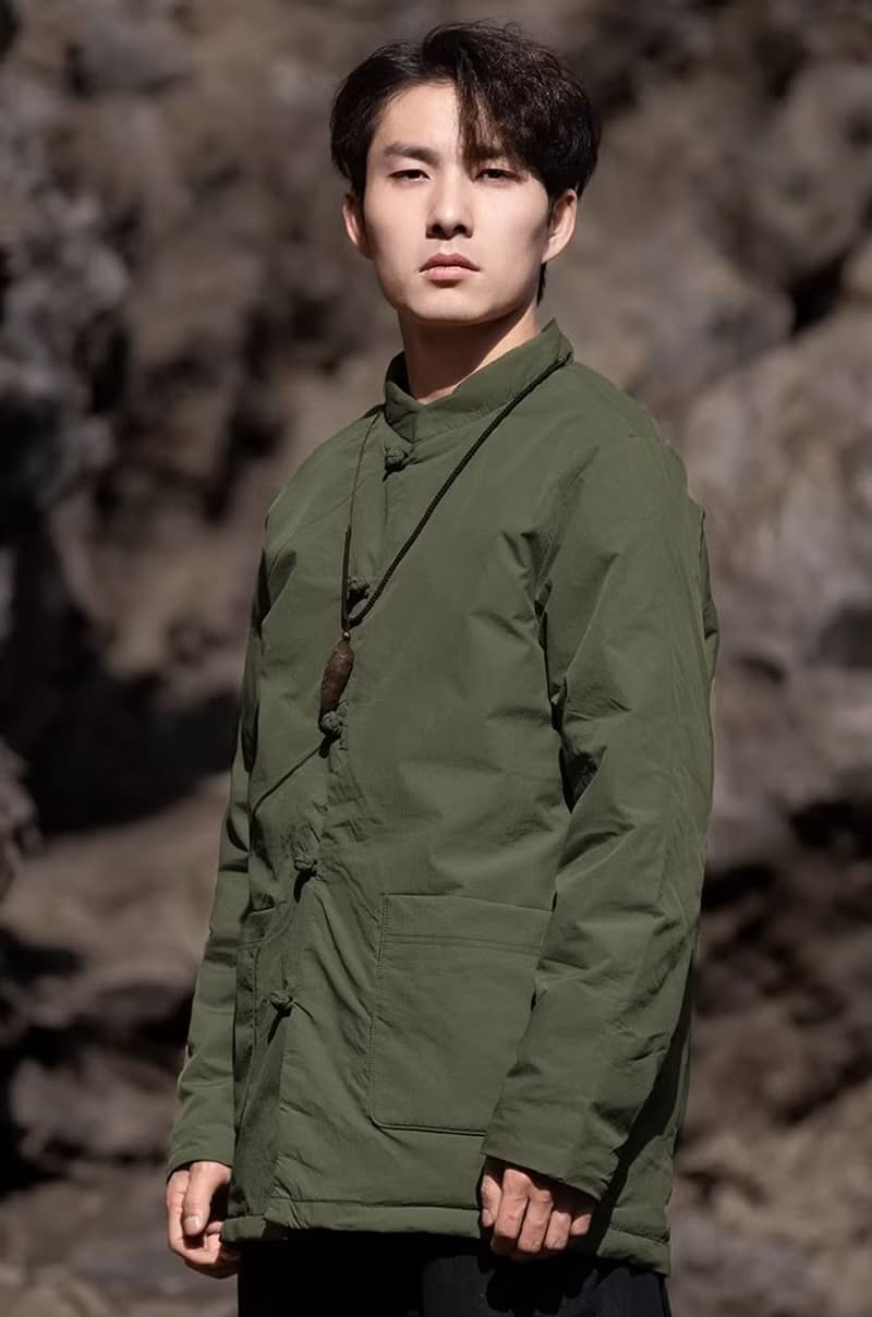 中式復古 極簡盤扣寬鬆羽絨服上衣