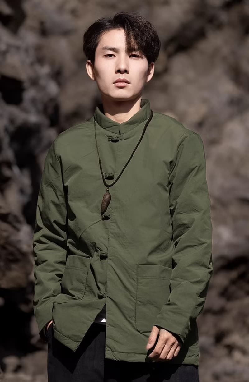 中式復古 極簡盤扣寬鬆羽絨服上衣